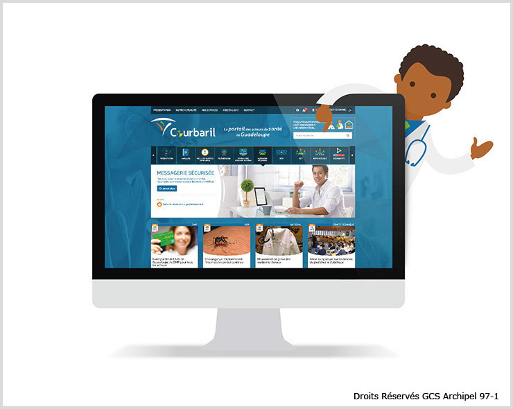 Image représentant un médecin derrière un écran