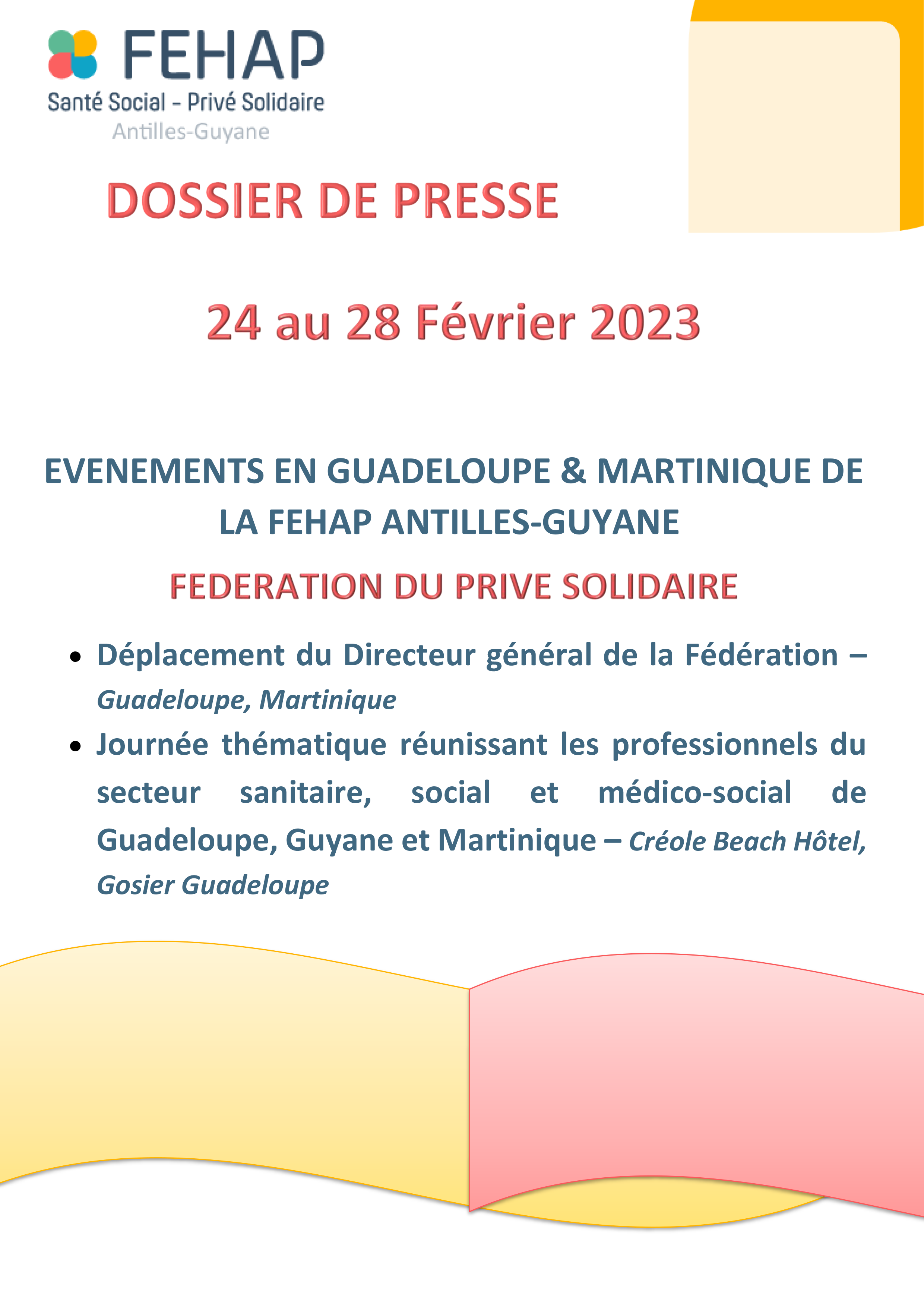 Événements en Guadeloupe & Martinique de la FEHAP Antilles-Guyane