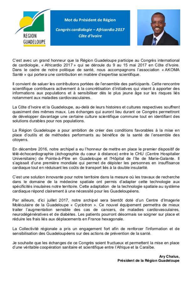 La Guadeloupe au congres Africardio 2017